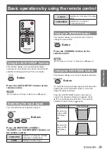 Предварительный просмотр 29 страницы Panasonic PT-LX22E Operating Instructions Manual