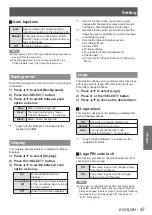 Предварительный просмотр 47 страницы Panasonic PT-LX22E Operating Instructions Manual