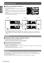 Preview for 12 page of Panasonic PT-LX22EA Operating Instructions Manual