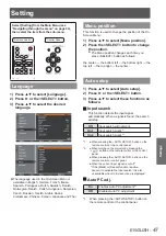 Preview for 47 page of Panasonic PT-LX22EA Operating Instructions Manual