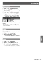 Preview for 45 page of Panasonic PT-LX22U Operating Instructions Manual