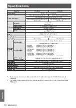 Preview for 70 page of Panasonic PT-LX22U Operating Instructions Manual