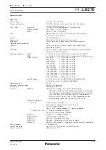 Preview for 2 page of Panasonic PT-LX270 Specifications