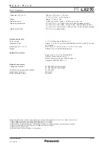 Preview for 3 page of Panasonic PT-LX270 Specifications