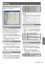 Preview for 37 page of Panasonic PT-LX270E Operating Instructions Manual