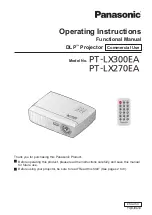 Panasonic PT-LX270EA Operating Instructions Manual preview