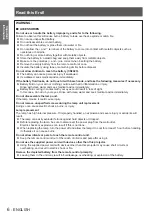 Preview for 6 page of Panasonic PT-LX270EA Operating Instructions Manual