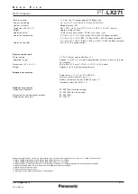 Preview for 3 page of Panasonic PT-LX271U Specifications