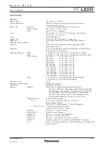 Preview for 2 page of Panasonic PT-LX351 Specifications