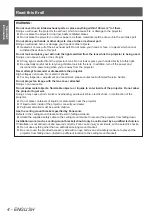 Preview for 4 page of Panasonic PT-LZ370E Operating Instructions Manual