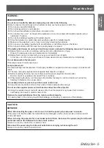 Preview for 5 page of Panasonic PT-LZ370E Operating Instructions Manual