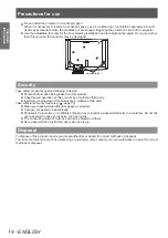 Preview for 14 page of Panasonic PT-LZ370E Operating Instructions Manual