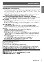 Preview for 15 page of Panasonic PT-LZ370EA Operating Instructions (Functional Manual)