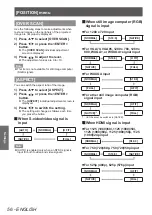 Preview for 56 page of Panasonic PT-LZ370EA Operating Instructions (Functional Manual)