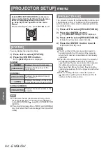 Preview for 64 page of Panasonic PT-LZ370EA Operating Instructions (Functional Manual)