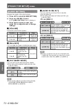 Preview for 70 page of Panasonic PT-LZ370EA Operating Instructions (Functional Manual)