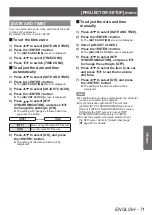 Preview for 71 page of Panasonic PT-LZ370EA Operating Instructions (Functional Manual)