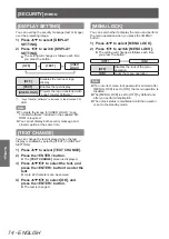 Preview for 74 page of Panasonic PT-LZ370EA Operating Instructions (Functional Manual)