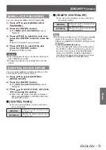 Preview for 75 page of Panasonic PT-LZ370EA Operating Instructions (Functional Manual)