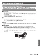 Preview for 99 page of Panasonic PT-LZ370U Operating Instructions Manual