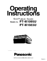 Panasonic PT-MU Operating Instructions Manual preview