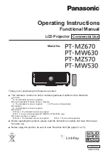 Panasonic PT-MW630 Operating Instructions Manual preview