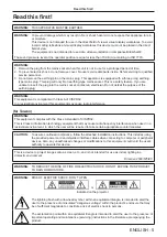 Preview for 5 page of Panasonic PT-MW630 Operating Instructions Manual