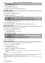 Preview for 122 page of Panasonic PT-MW630 Operating Instructions Manual