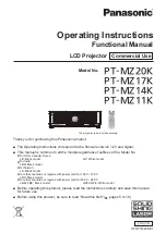 Panasonic PT-MZ17K Operating Instructions Manual preview
