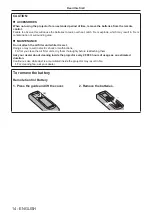 Предварительный просмотр 14 страницы Panasonic PT-MZ670 Operating Instructions Manual