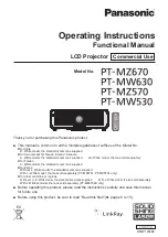 Panasonic PT-MZ670L Operating Instructions Manual preview