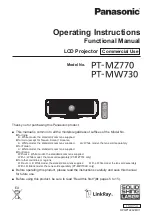 Panasonic PT-MZ770 Operating Instructions (Functional Manual) preview