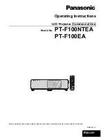 Preview for 1 page of Panasonic PT PT-F100NTEA Operating Instructions Manual