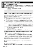 Preview for 2 page of Panasonic PT PT-F100NTEA Operating Instructions Manual