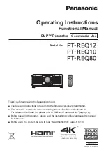 Panasonic PT-REQ10 Operating Instructions Manual preview