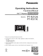 Panasonic PT-RS11K Operating Instructions Manual preview