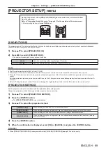 Preview for 69 page of Panasonic PT-RW330U Operating Instructions Manual