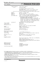 Preview for 3 page of Panasonic PT-RW430K Spec File