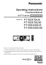 Panasonic PT-RW430UK Operating Instruction preview