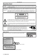 Preview for 2 page of Panasonic PT-RW430UK Operating Instruction