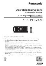 Preview for 1 page of Panasonic PT-RZ120LBU7 Operating Instructions Manual