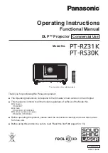 Panasonic PT-RZ31K Operating Instructions Manual preview