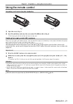 Preview for 21 page of Panasonic PT-RZ370E Operating Instructions Manual