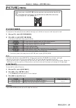 Предварительный просмотр 49 страницы Panasonic PT-RZ470EAK Operating Instructions (Functional Manual)