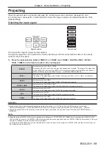 Preview for 69 page of Panasonic PT-RZ990 Operating Instructions Manual