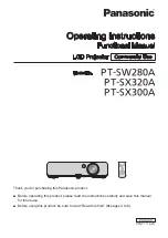 Panasonic PT-SW280A Operating Instructions Manual preview