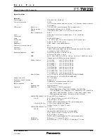 Preview for 2 page of Panasonic PT-TW230 Specification