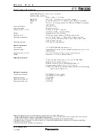 Preview for 3 page of Panasonic PT-TW230 Specification