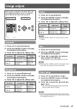 Preview for 41 page of Panasonic PT-TW230E Operating Instructions Manual