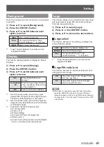 Preview for 49 page of Panasonic PT-TW230E Operating Instructions Manual